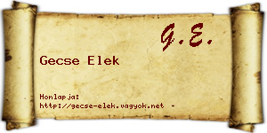 Gecse Elek névjegykártya