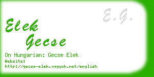 elek gecse business card